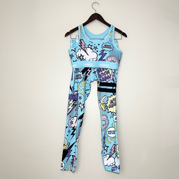 Stronger by Ice Cream Pop Sports Bra and Leggings Workout Set - Picture 1 of 13